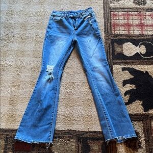 Trendy Blue Flare Jeans